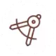 ikona cyrkla narzędzia kreślarskie